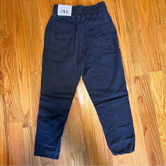 Zara Raw Hem Jogger Denim Pants Size XS NWT - Picture 2 of 2